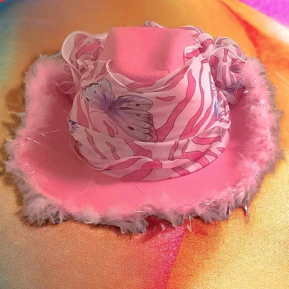 Accessories - Pink Felt Party Cowboy Hat